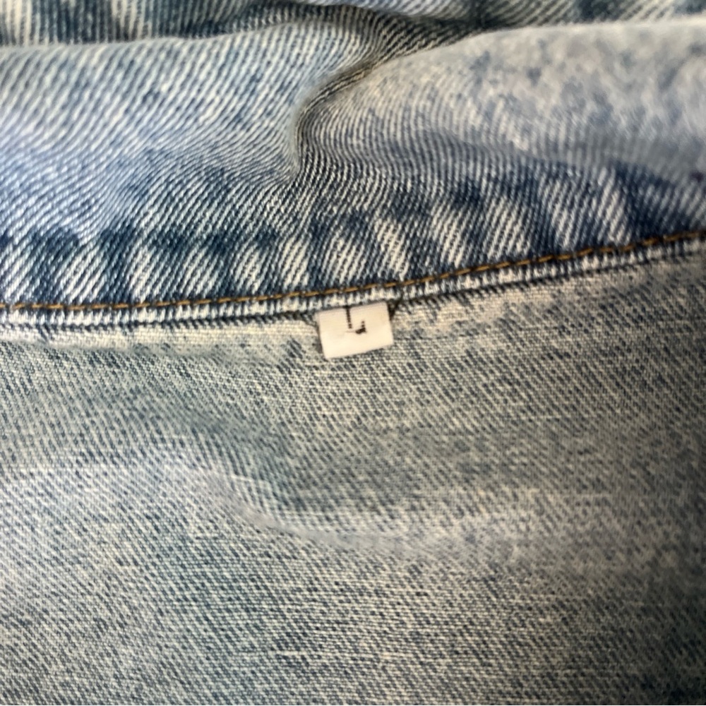 Boutique Leopard Patchwork Light Blue Denim Jacke… - image 3